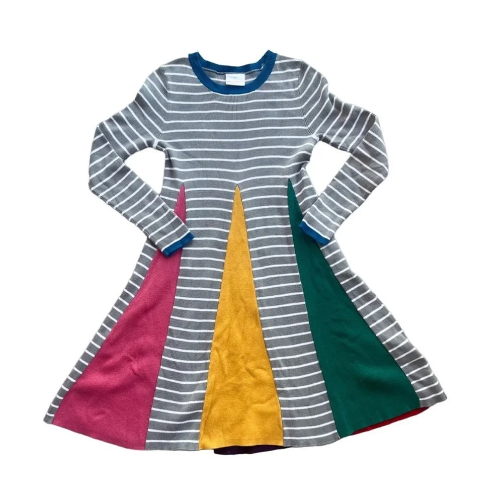 Hanna Andersson Rainbow Sweater Cotton Dress Sz 110